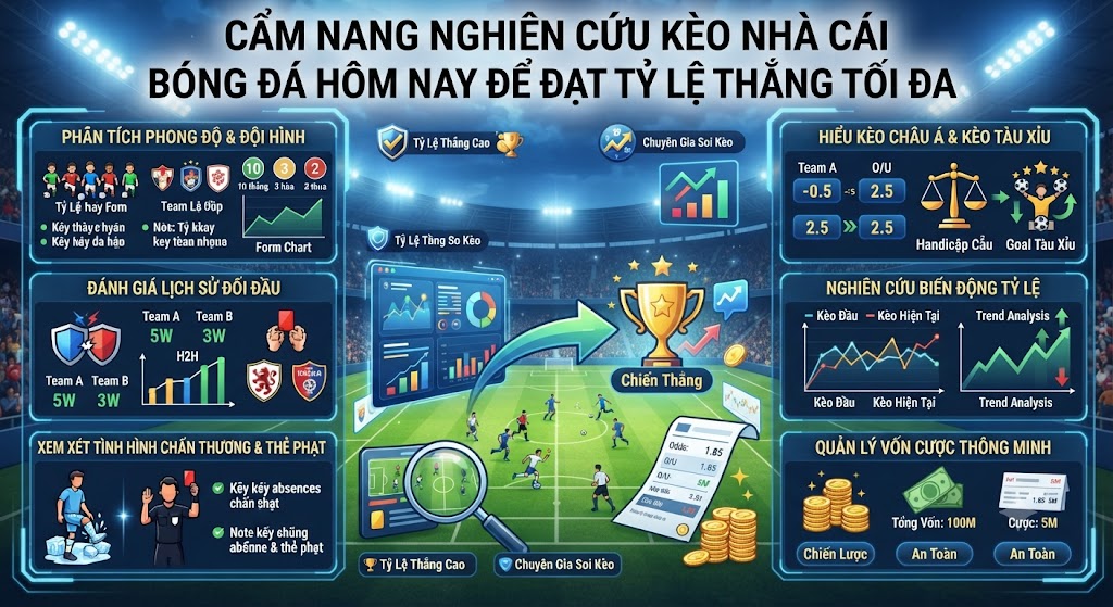 kèo nhà cái bóng đá hôm nay